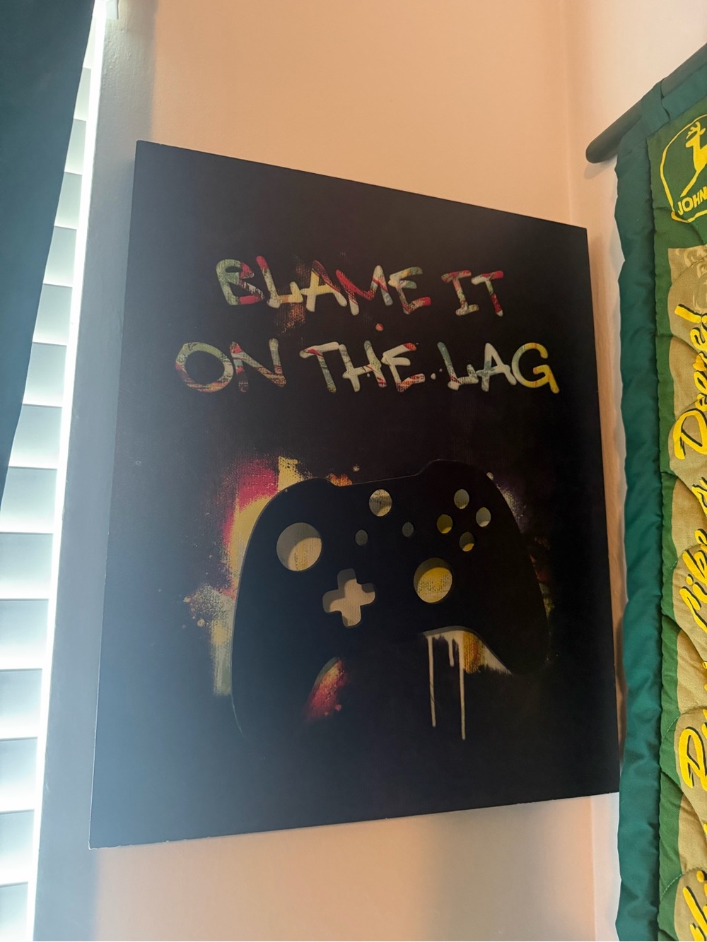 Gaming Controller Wall Art Canvas - Black